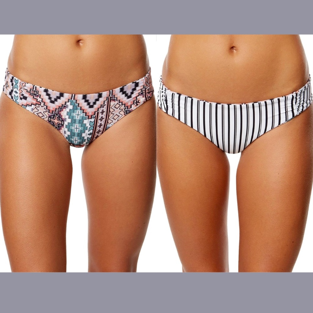 NWT O'NEILL [‎ Large ] Greer Reversible Hipster Bikini Bottoms Aqua Haze